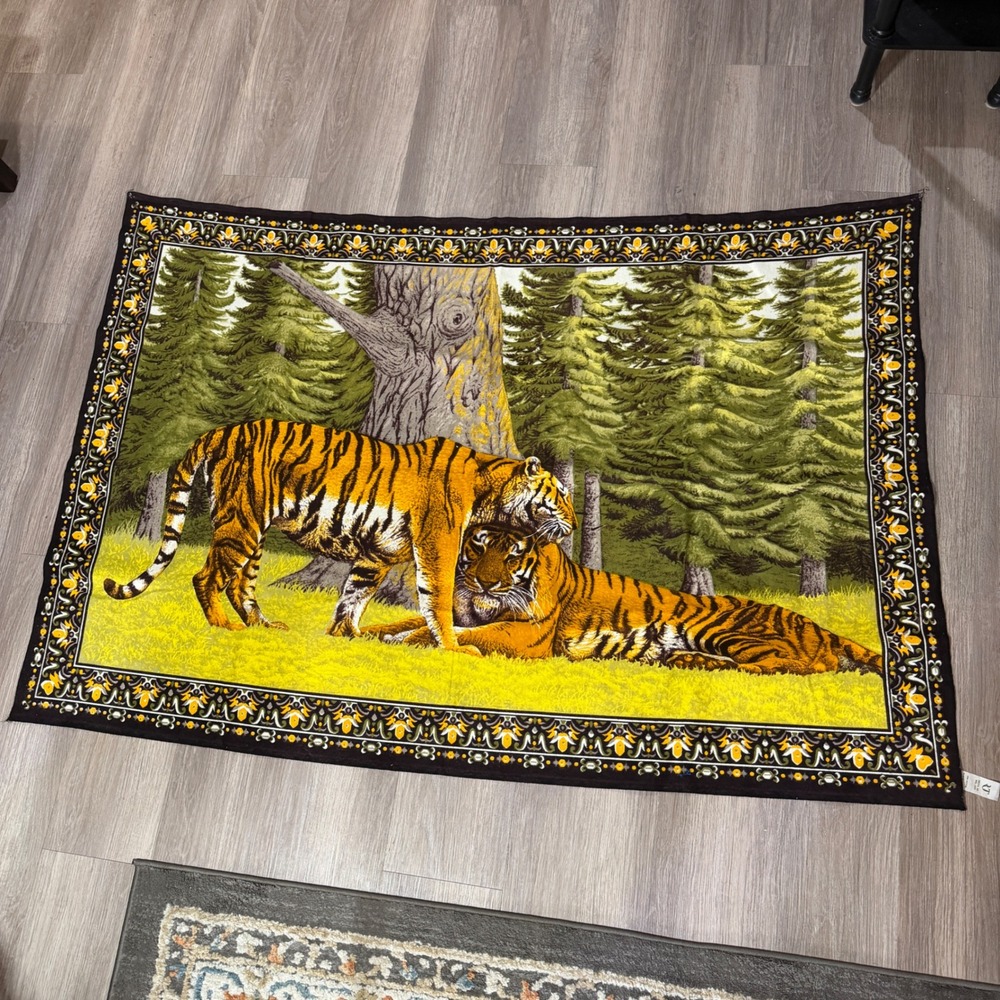 VT Tapestry Unisex OS Multi Tiger Wildlife Forest Cotton Wall Hanging Decor